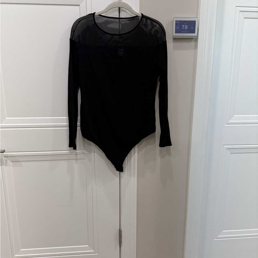 PUMIEY Women’s Black‎ Long Sleeve Bodysuit